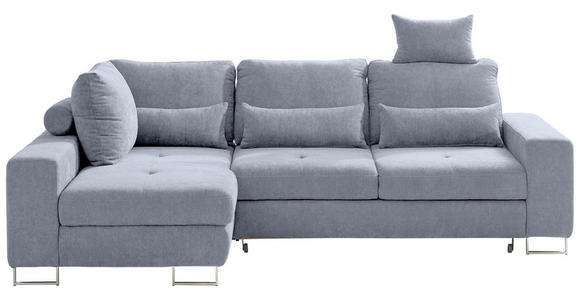 ECKSOFA Grau Flachgewebe  - Grau, Design, Textil/Metall (188/260cm) - Hom`in