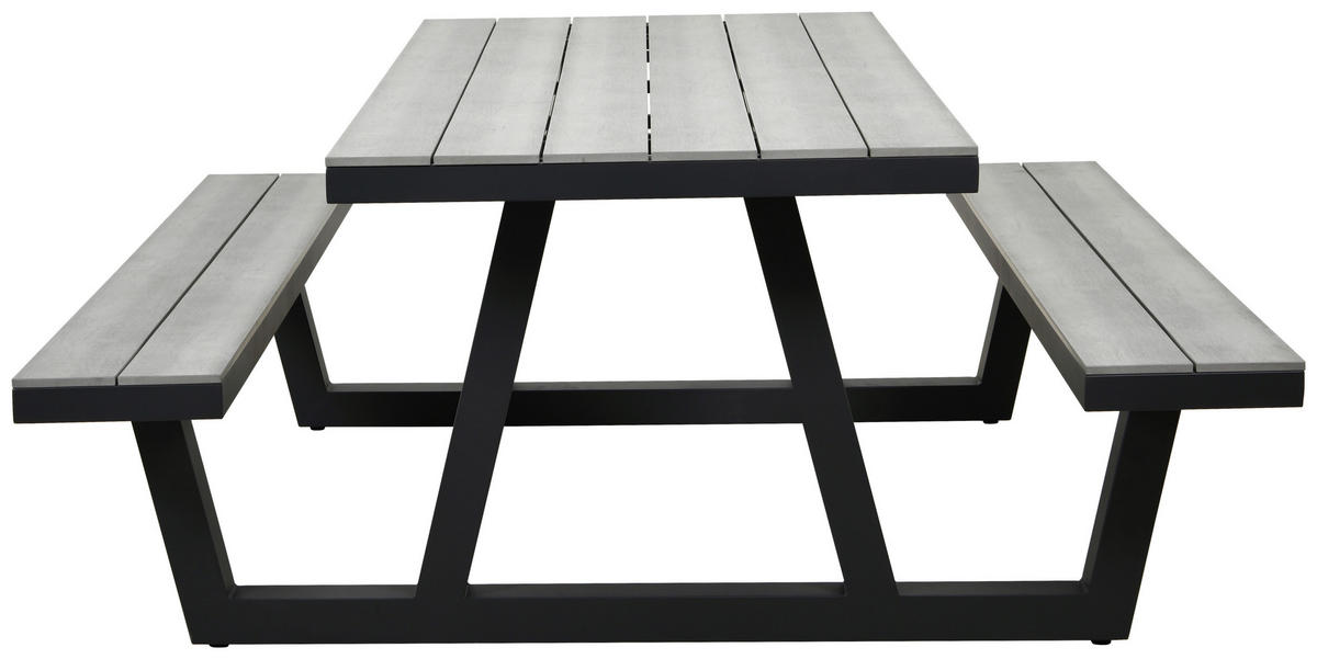 GARTENTISCHGRUPPE Stahl  - Anthrazit/Grau, Basics, Kunststoff/Metall - Ambia Garden