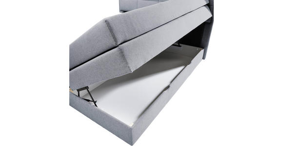 BOXSPRINGBETT 180/200 cm in Hellgrau - Hellgrau/Schwarz, KONVENTIONELL, Kunststoff/Textil (180/200cm) - Carryhome