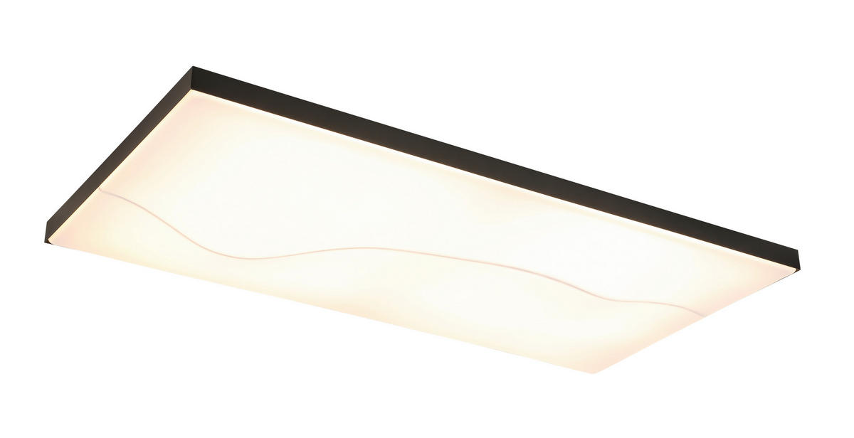 STROPNÍ LED SVÍTIDLO, 60/30/10,5 cm - černá, Design, kov/plast (60/30/10,5cm) - Novel