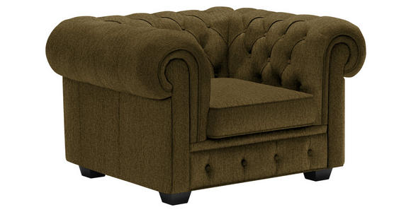 CHESTERFIELD-SESSEL - Wengefarben/Khaki, LIFESTYLE, Holz/Textil (115/76,5/96cm) - Landscape