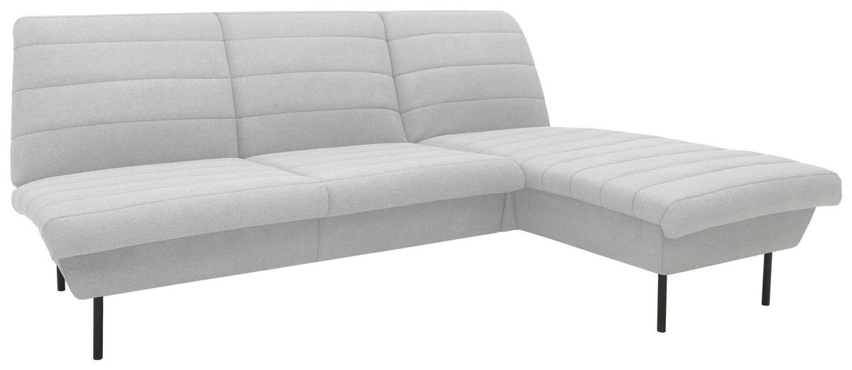 ECKSOFA Looks IX Silberfarben Webstoff  - Silberfarben/Schwarz, Design, Textil/Metall (214/168cm) - LOOKS by W.Joop