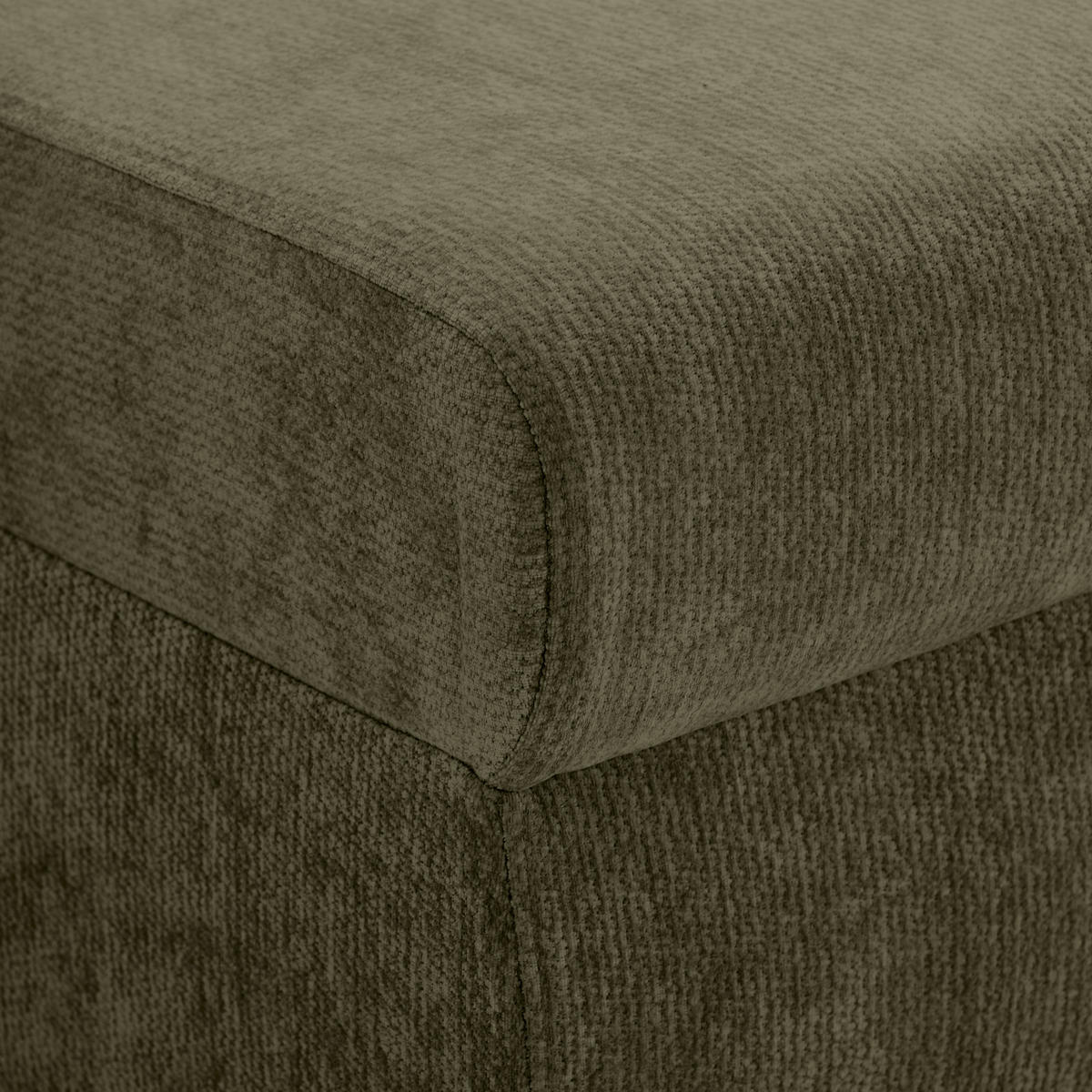 WOHNLANDSCHAFT Olivgrün Chenille  - Schwarz/Olivgrün, KONVENTIONELL, Kunststoff/Textil (140/328/140cm) - Ti'me