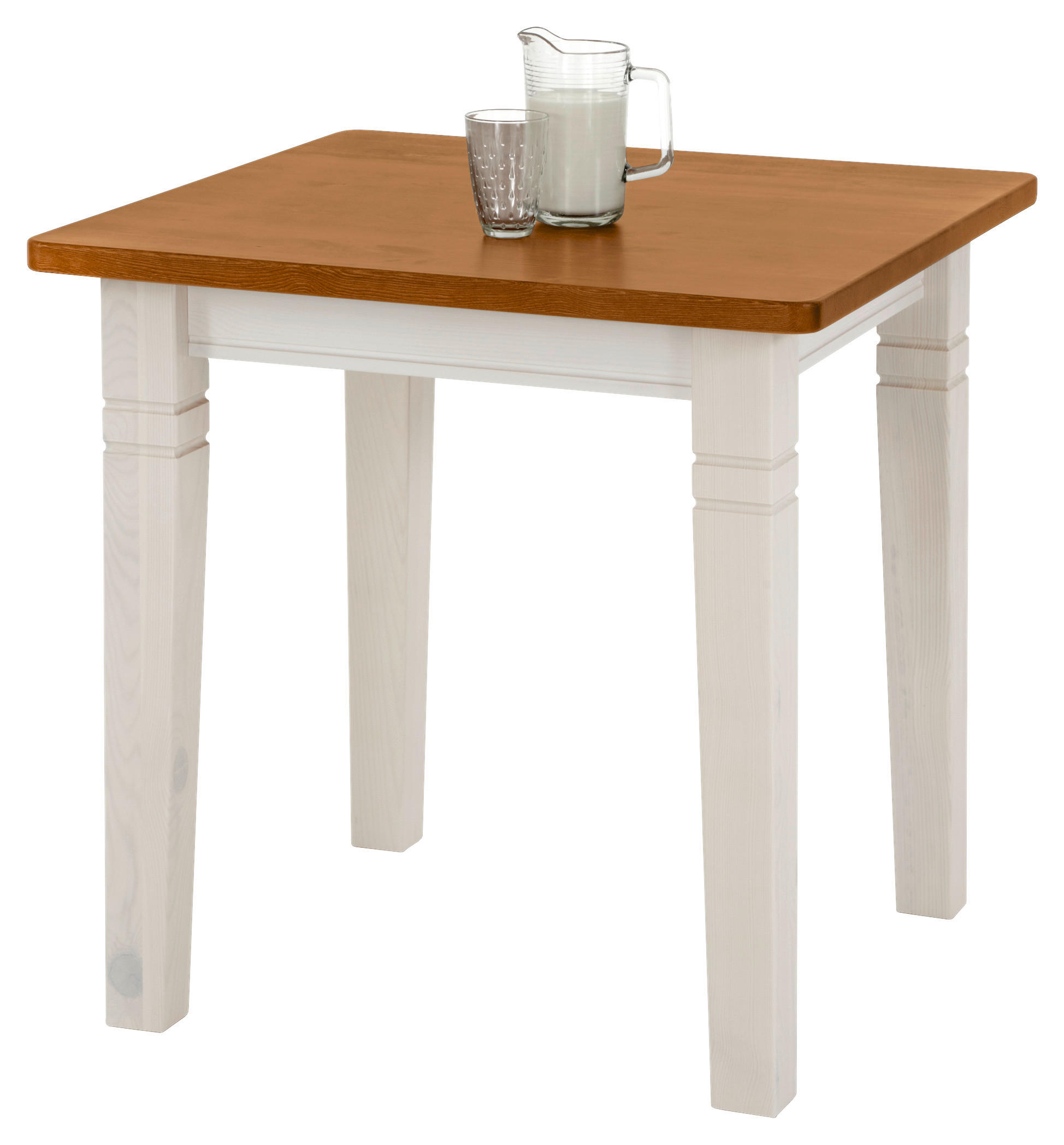 ESSTISCH in Holz 78/78/78 cm  - Bernsteinfarben/Weiß, ROMANTIK / LANDHAUS, Holz (78/78/78cm) - Boxxx