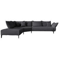 ECKSOFA  in Chenille, Flachgewebe Graphitfarben  272/340 cm  - Schwarz/Graphitfarben, MODERN, Textil/Metall (272/340cm) - W.Schillig