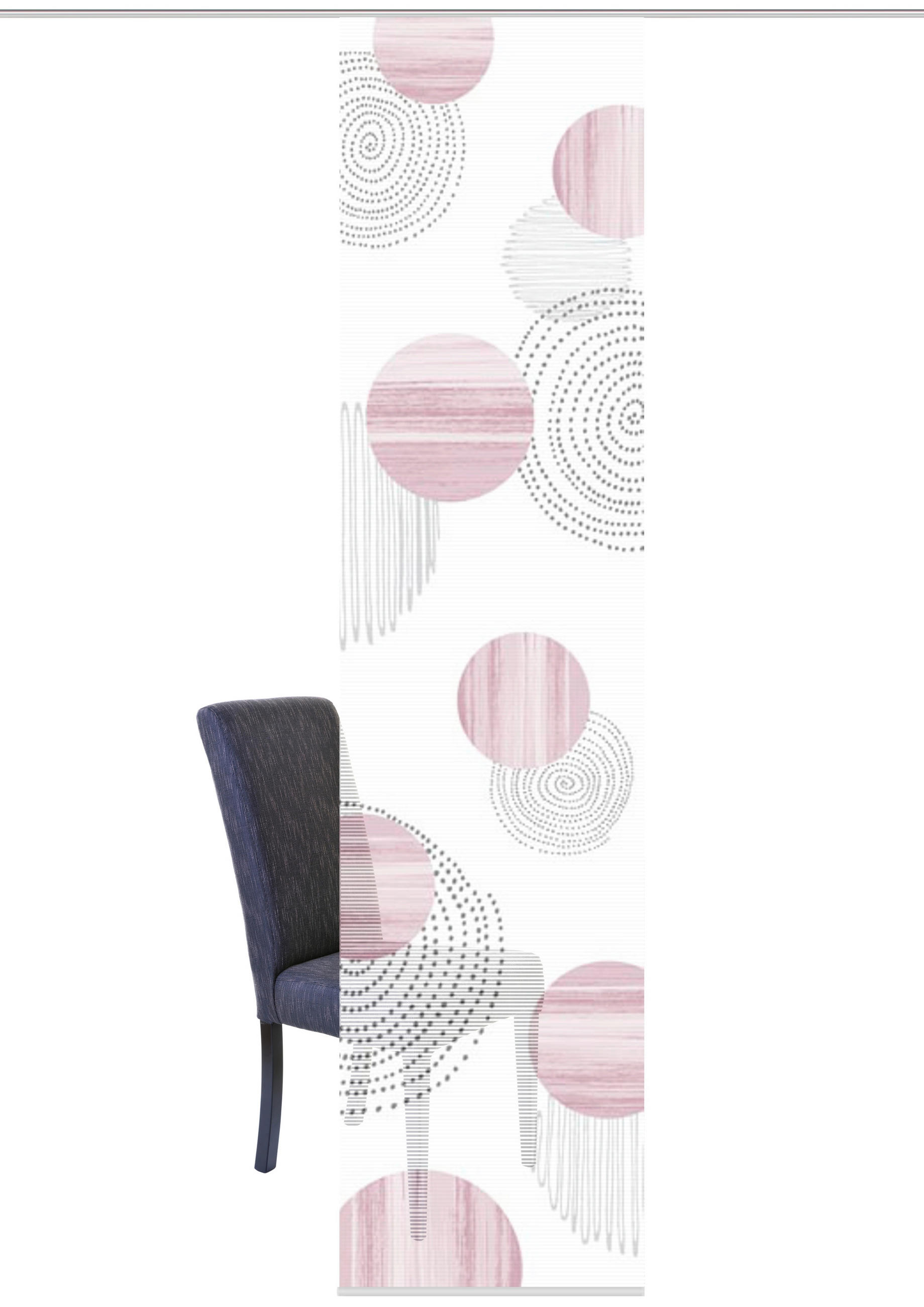 FLÄCHENVORHANG in Rosa, Rot halbtransparent  - Rot/Rosa, Design, Textil (60/260cm)