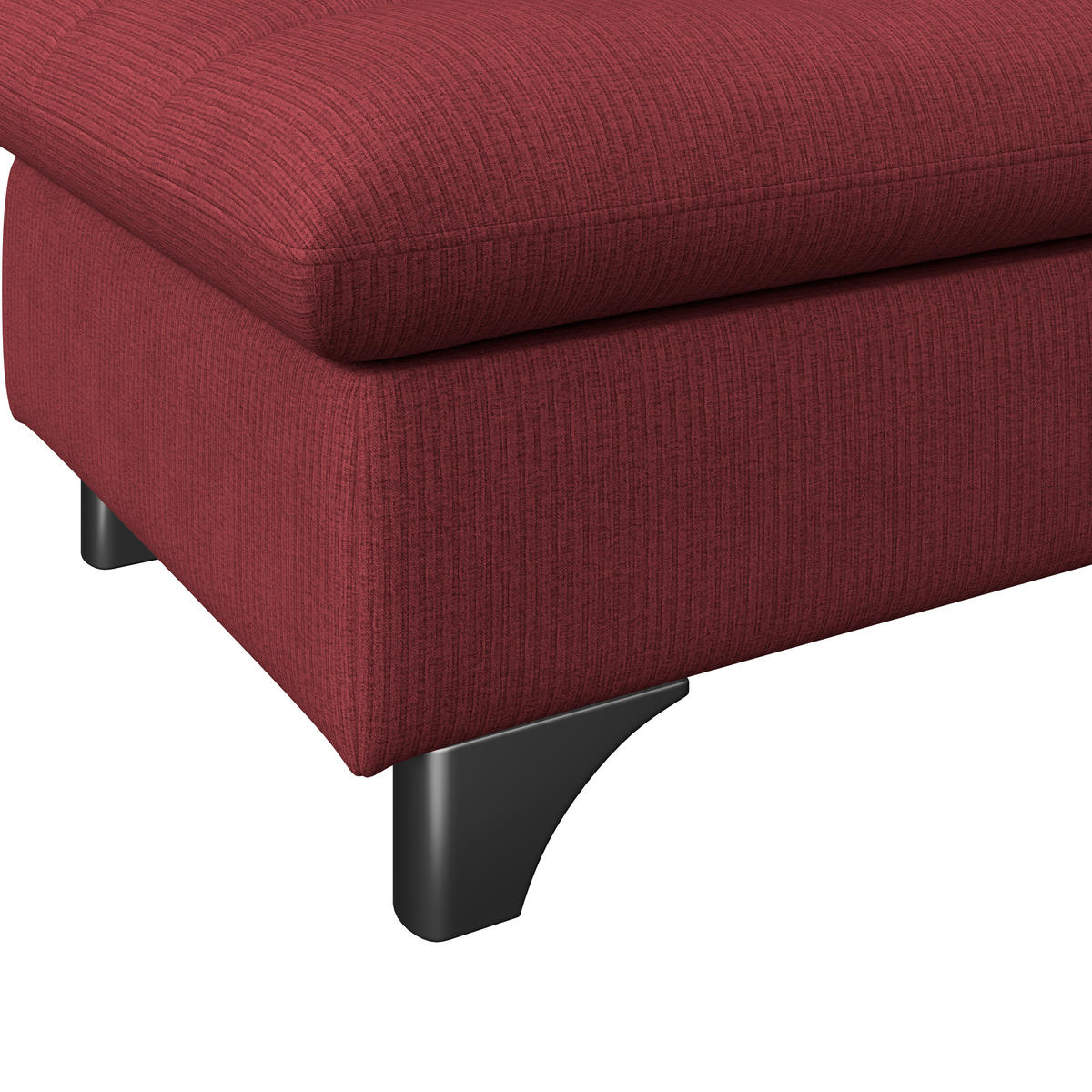 HOCKER Chenille Bordeaux  - Chromfarben/Bordeaux, KONVENTIONELL, Textil/Metall (108/46/108cm) - Livetastic