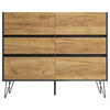 SIDEBOARD Posseik Industrial 120/93,6/42 cm 6 Schublade(n)  - Eichefarben/Graphitfarben, Design, Holzwerkstoff/Metall (120/93,6/42cm) - P & B