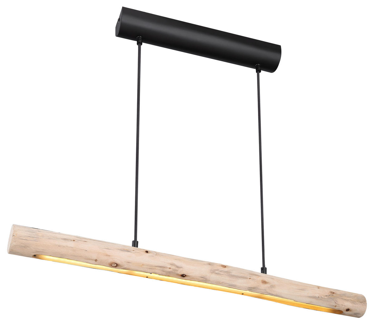 HÄNGELEUCHTE 80/7/150 cm   - Schwarz/Naturfarben, Basics, Holz/Metall (80/7/150cm) - Globo