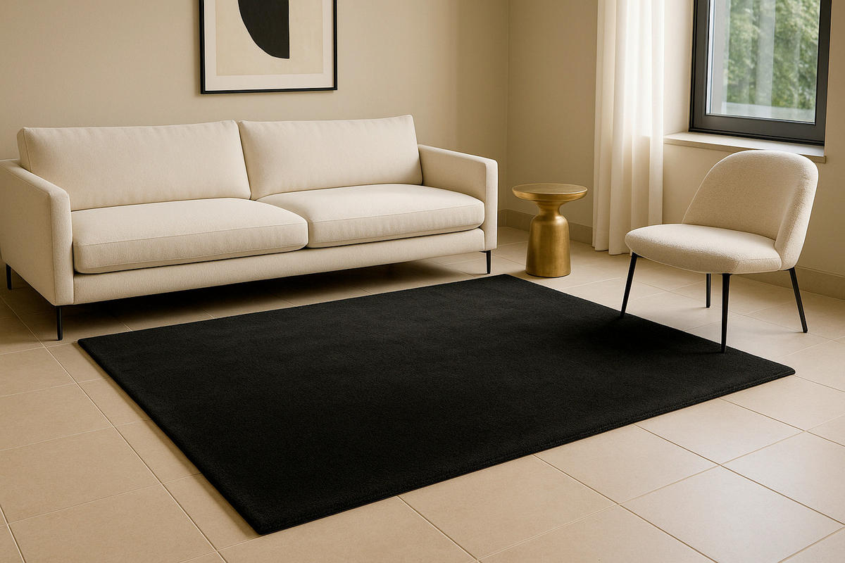 FLACHWEBETEPPICH 160/230 cm Graphitfarben rechteckig  - Graphitfarben, Basics, Textil (160/230cm) - Kayoom