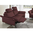 3-SITZER-SOFA Latina in Echtleder Weinrot   - Weinrot/Alufarben, Design, Leder/Metall (190/82/99cm) - Dieter Knoll