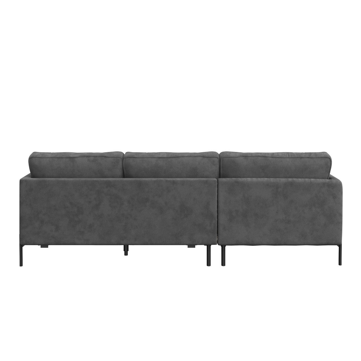 HÖRNSOFFA i flatväv mörkgrå  - mörkgrå/svart, Trend, metall/textil (154/232cm) - Livetastic