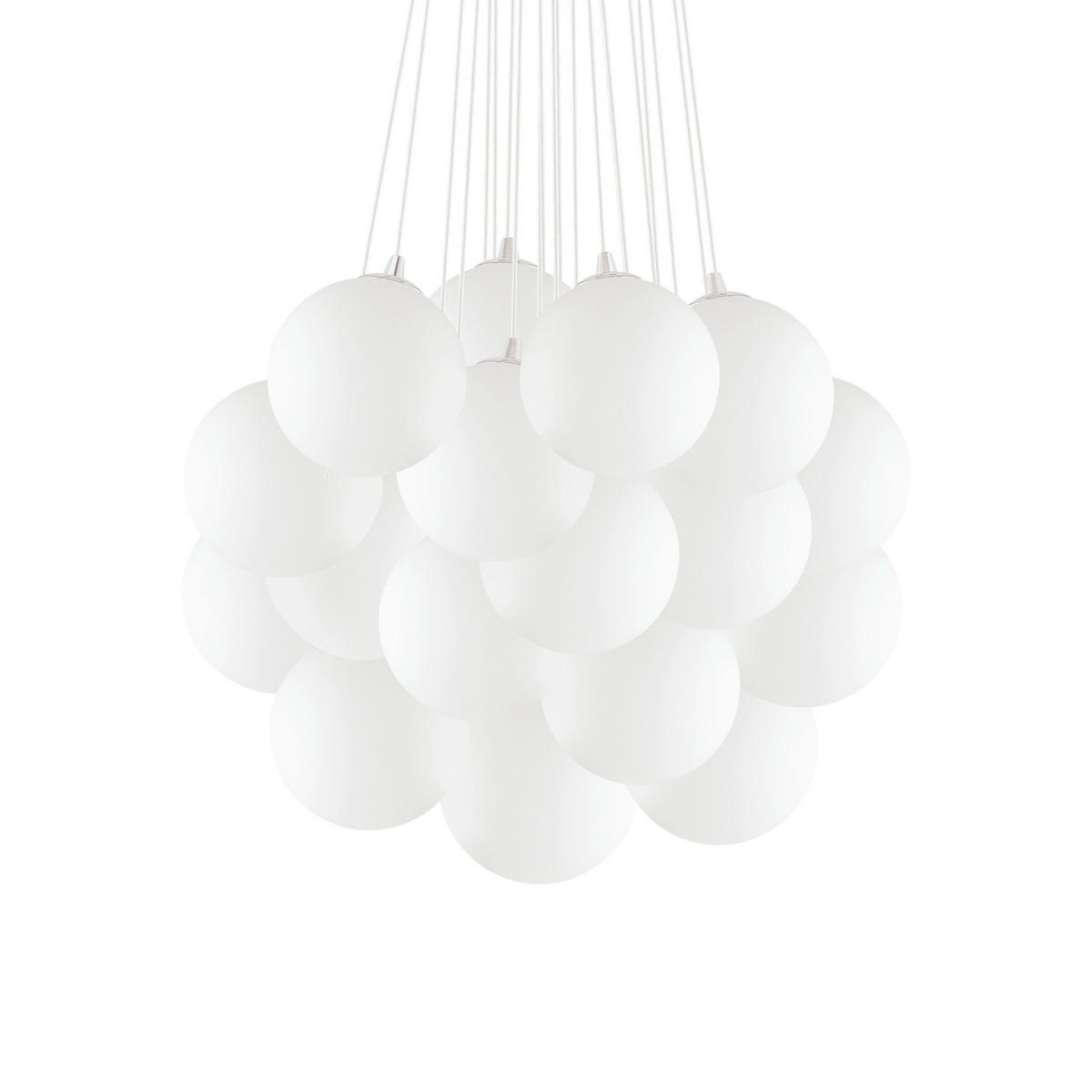 HÄNGELEUCHTE Mapa Plus 80/43-130 cm   - Weiß, Basics, Glas (80/43-130cm) - Ideal Lux