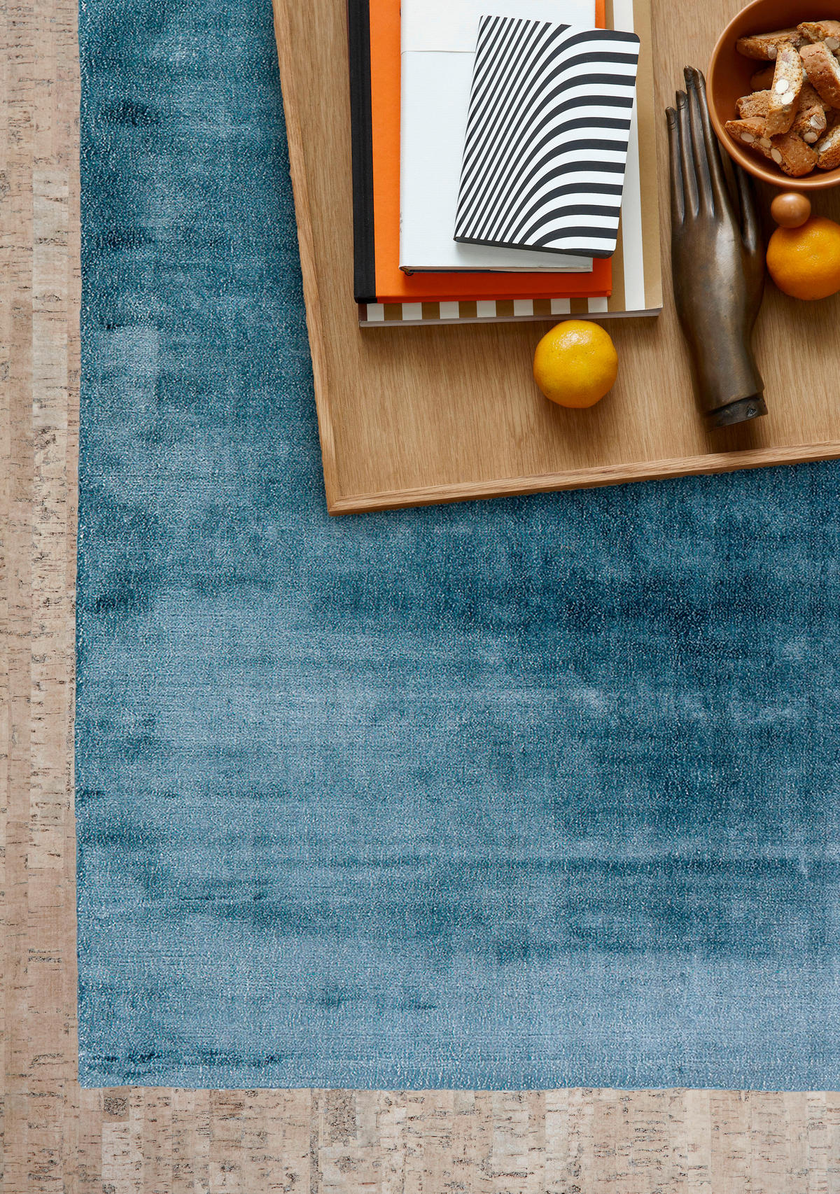 HANDWEBTEPPICH 170/240 cm Aura Blau rechteckig  - Blau, Design, Textil (170/240cm) - Schöner Wohnen