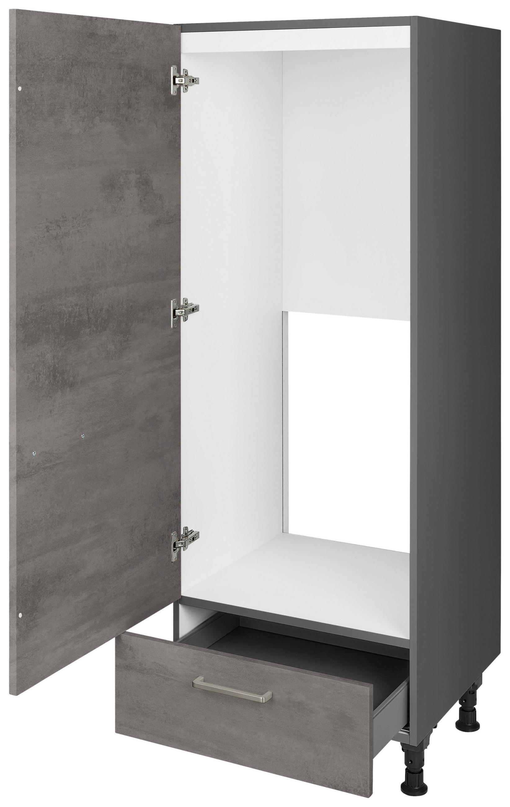 GERÄTEUMBAUSCHRANK 60/168/58 cm in Schieferfarben - Schieferfarben/Edelstahlfarben, MODERN, Holzwerkstoff/Metall (60/168/58cm) - Nobilia
