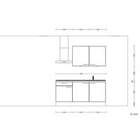 KÜCHENLEERBLOCK Cascada 180 cm  in Grün, Eichefarben  - Eichefarben/Schwarz, MODERN, Holzwerkstoff/Metall (180cm) - Nobilia