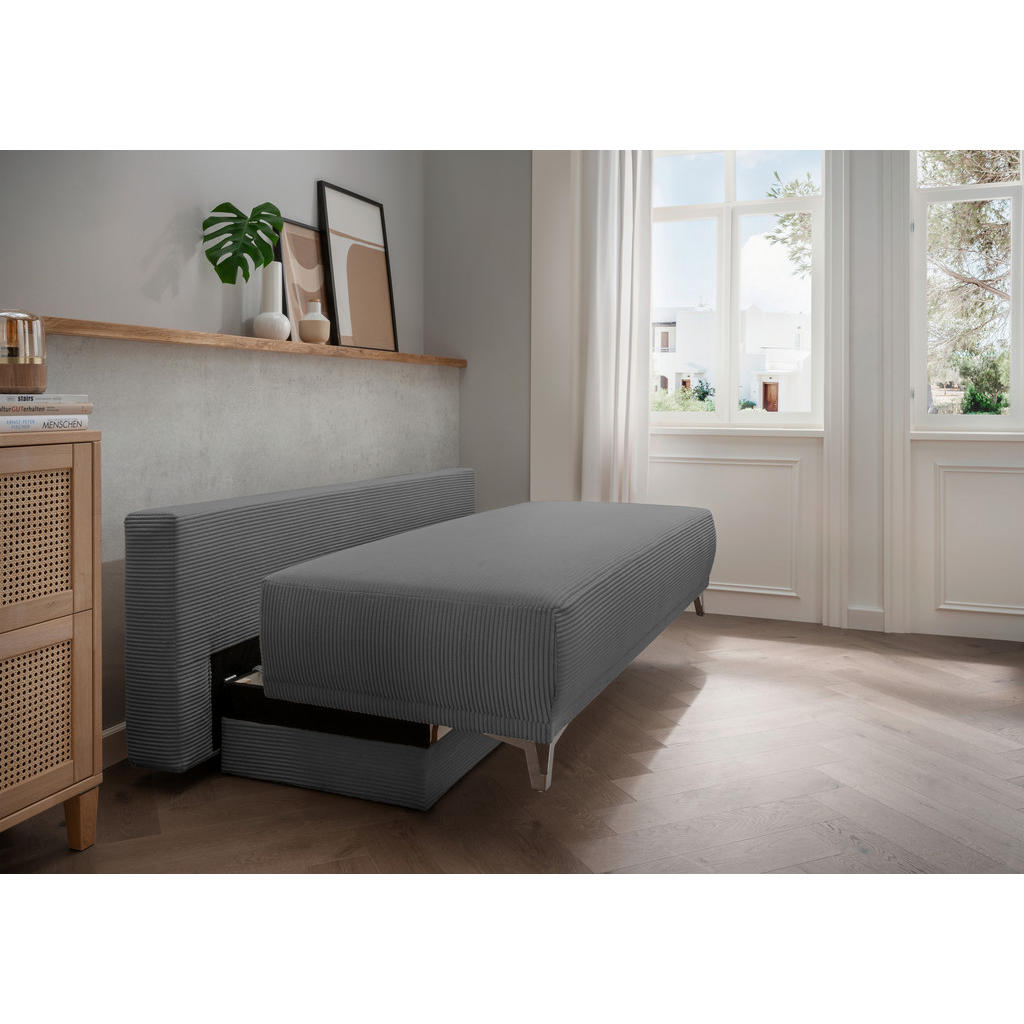 Thumbnail - Livetastic Schlafsofa, Grau, Textil, Uni, 2-Sitzer, Füllung: Schaumstoff, 198x90x100 cm, Made in Europe, Liegefunktion, ...