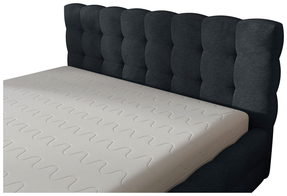 POLSTERBETT 200/200 cm,  in Anthrazit, gepolstertes Kopfteil, Lattenrost, Bettkasten,  - Anthrazit/Schwarz, MODERN, Holz/Kunststoff (200/200cm) - Chameo