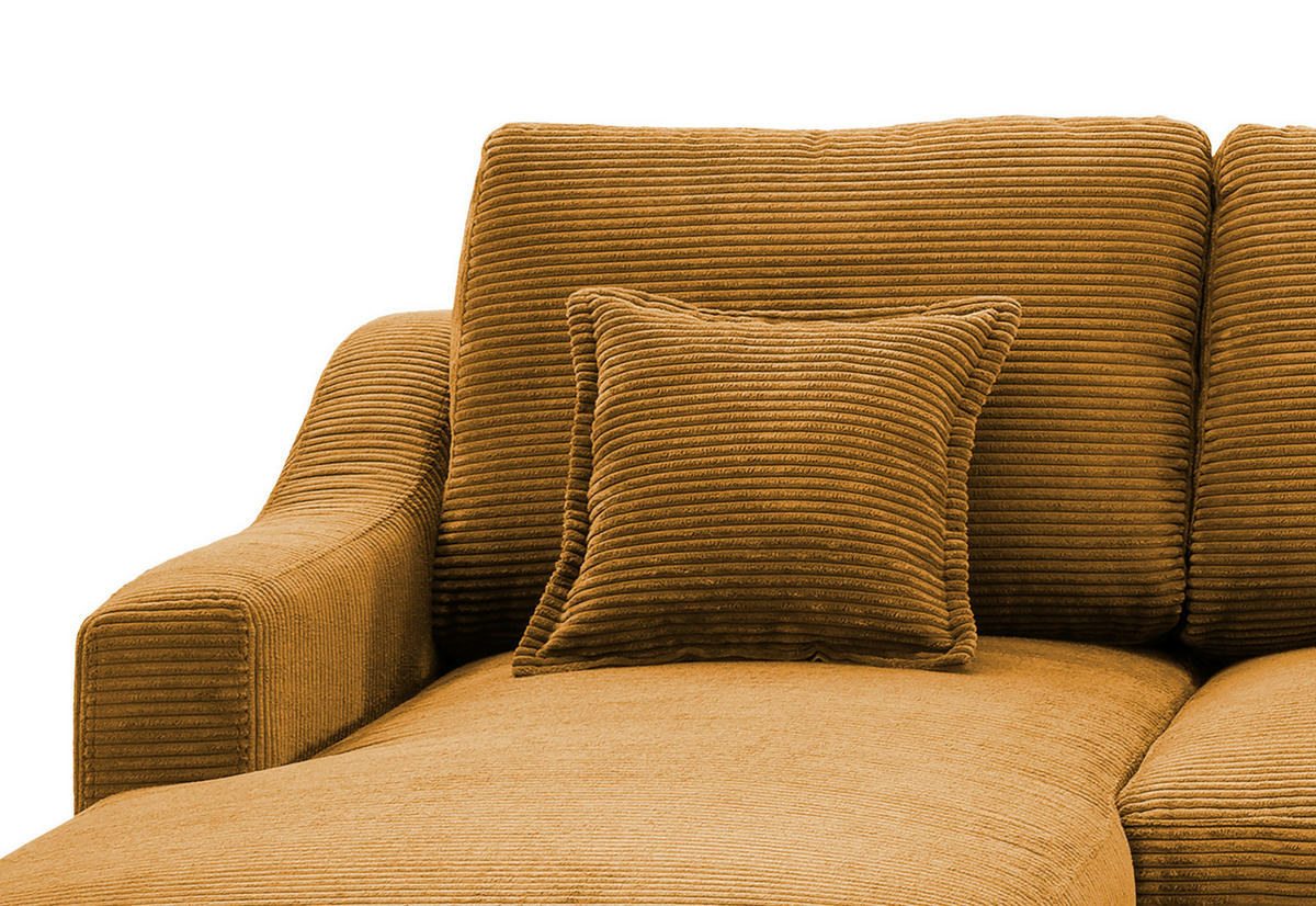 WOHNLANDSCHAFT Cord Goldfarben  - Goldfarben/Naturfarben, Konventionell, Holz/Textil (150/301/200cm) - P & B