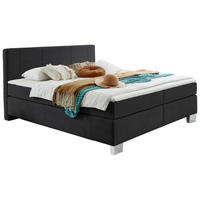 BOXSPRINGBETT 180/200 cm  in Anthrazit  - Chromfarben/Anthrazit, Konventionell, Kunststoff/Textil (180/200cm) - Hom`in