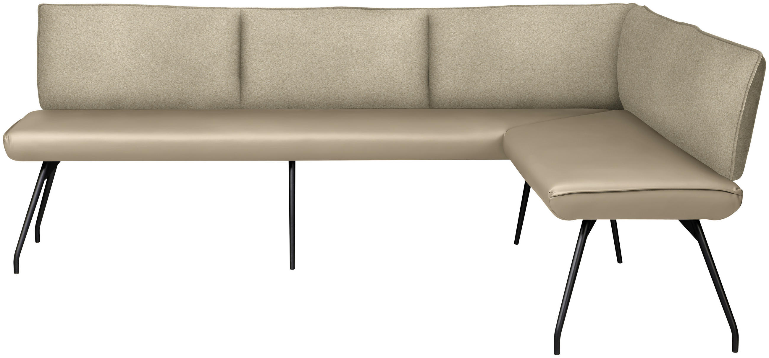 ECKBANK 225/165 cm  in Beige  - Beige/Schwarz, Design, Textil/Metall (225/165cm) - Moderano