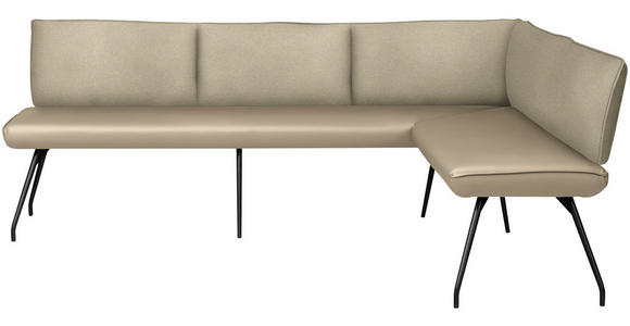 ECKBANK 225/165 cm  in Beige  - Beige/Schwarz, Design, Textil/Metall (225/165cm) - Moderano