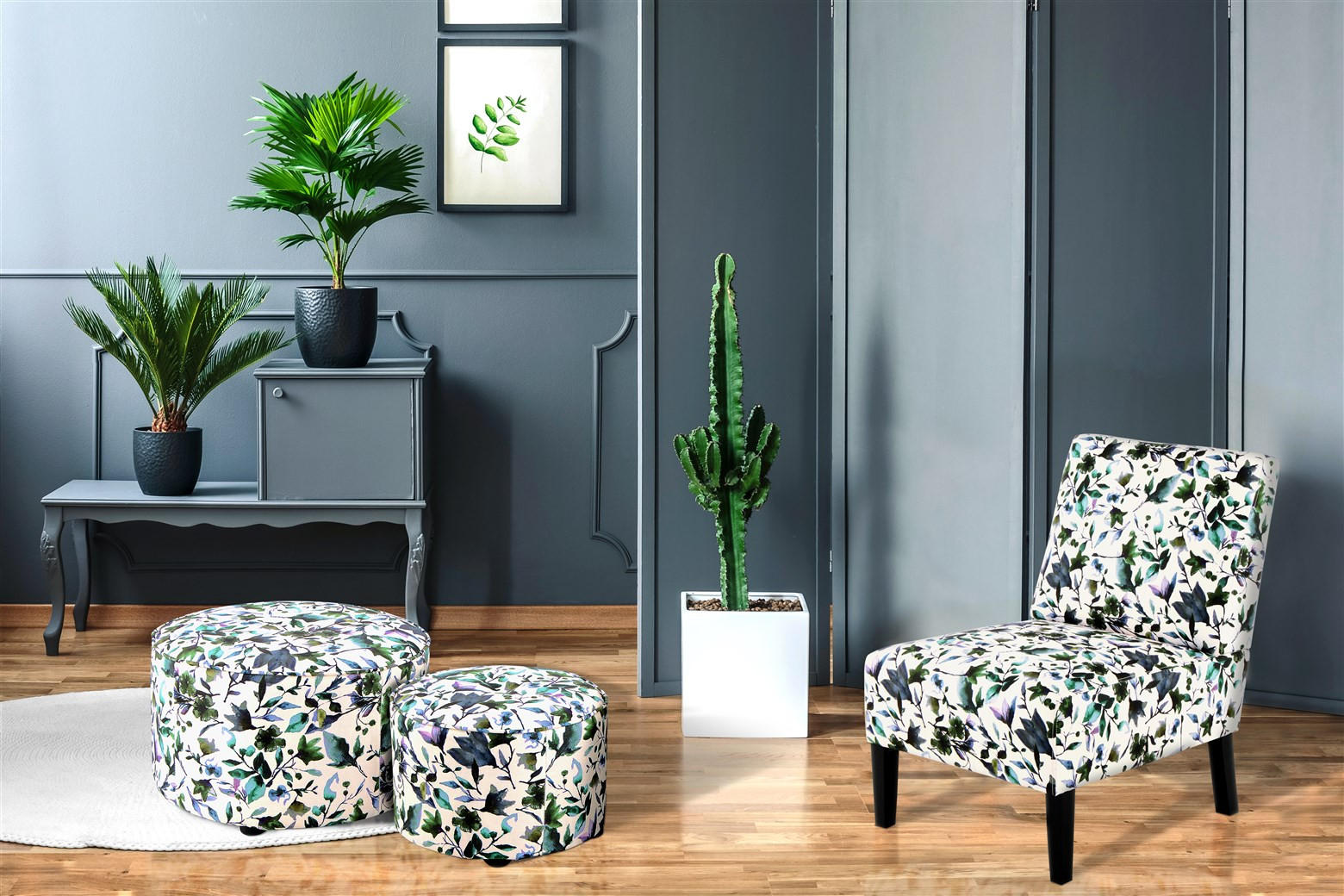 STUHL  in Flachgewebe Textil  - Blau/Lila, Design, Holz/Textil (56/73,5/84cm) - Kayoom