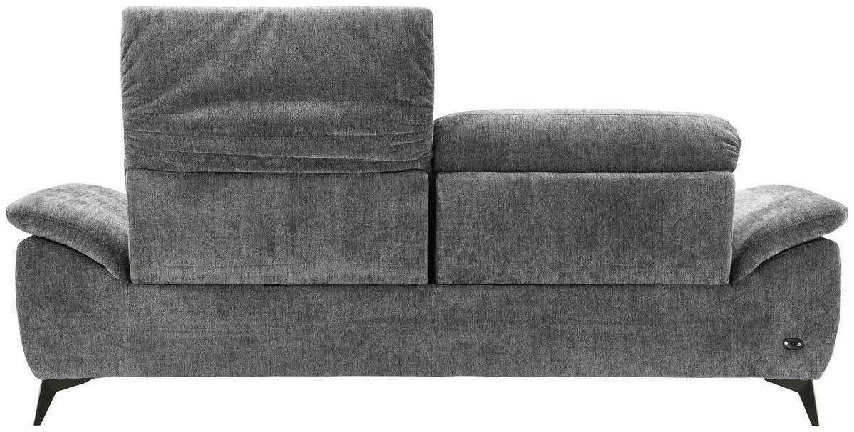 2-SITZER-SOFA in Mikrofaser Dunkelgrau  - Dunkelgrau/Schwarz, Design, Textil/Metall (222cm) - Livetastic