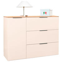 KOMODA, barve hrasta, kašmir  - črna/kašmir, Design, kovina/umetna masa (119,5/80,5/44,4cm) - Carryhome