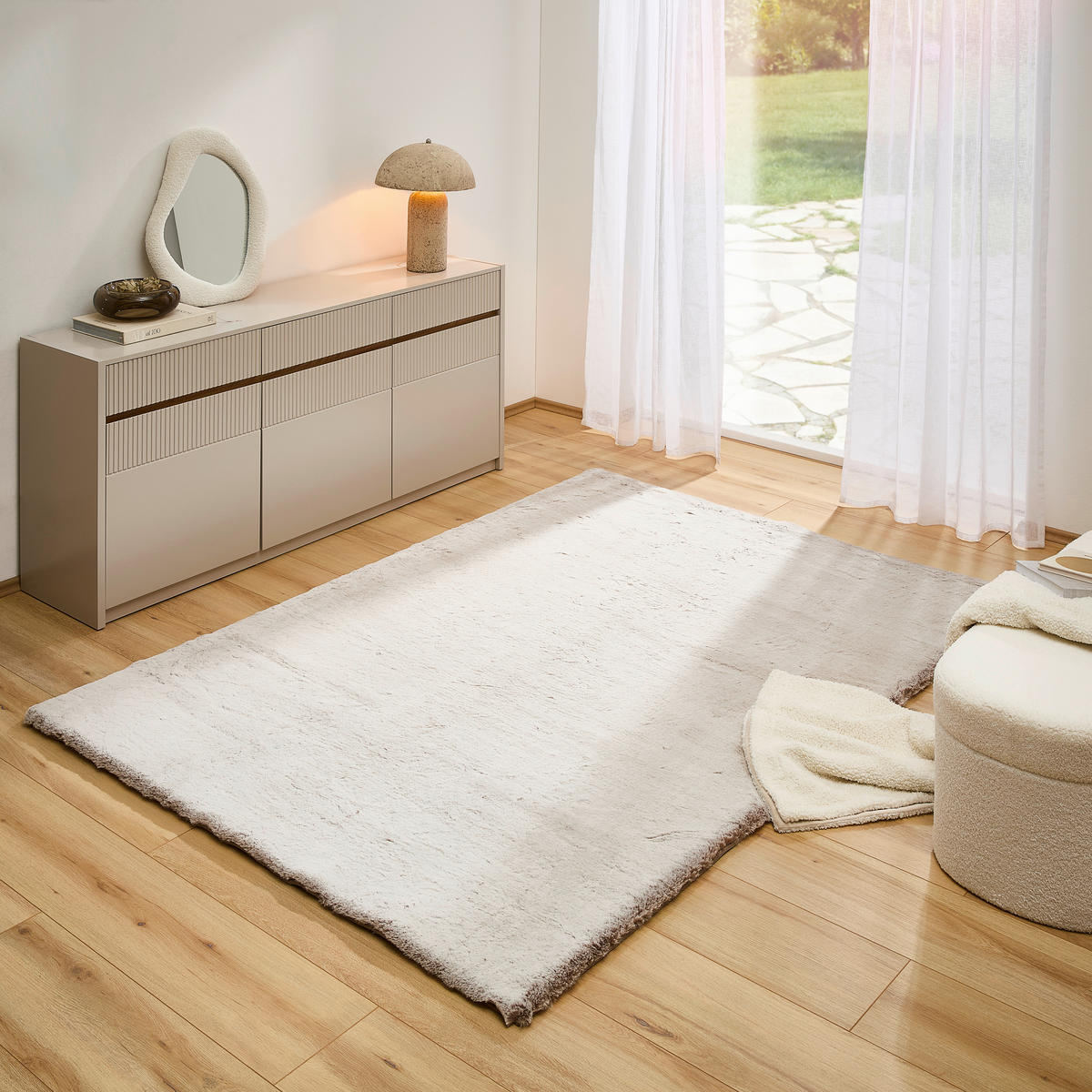 HOCHFLORTEPPICH 160/230 cm Braun, Weiß rechteckig  - Braun/Weiß, Basics, Textil (160/230cm) - Novel