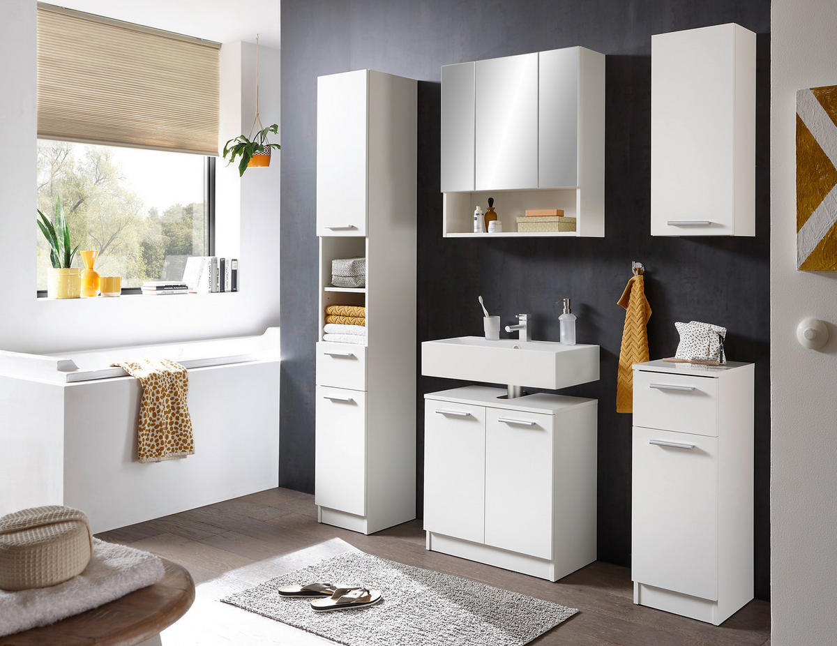 BADEZIMMER  in  - Chromfarben/Schwarz, Basics, Holzwerkstoff/Kunststoff (166/196/33cm) - Xora