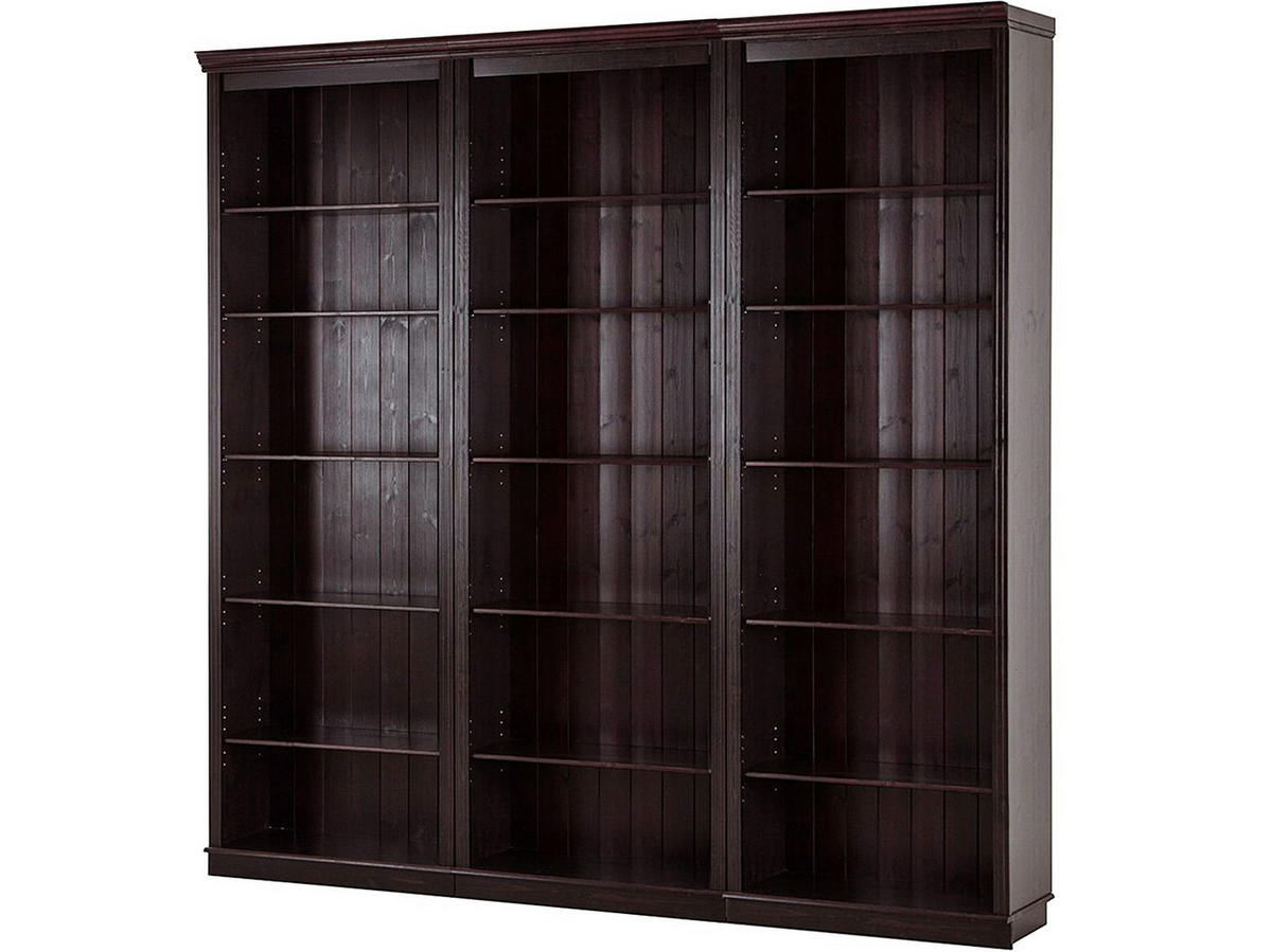 Bücherwand Lillehammer Kiefer massiv Kieferfarben, Dunkelbraun  - Dunkelbraun/Kieferfarben, Design, Holz (223/222/34cm) - MID.YOU