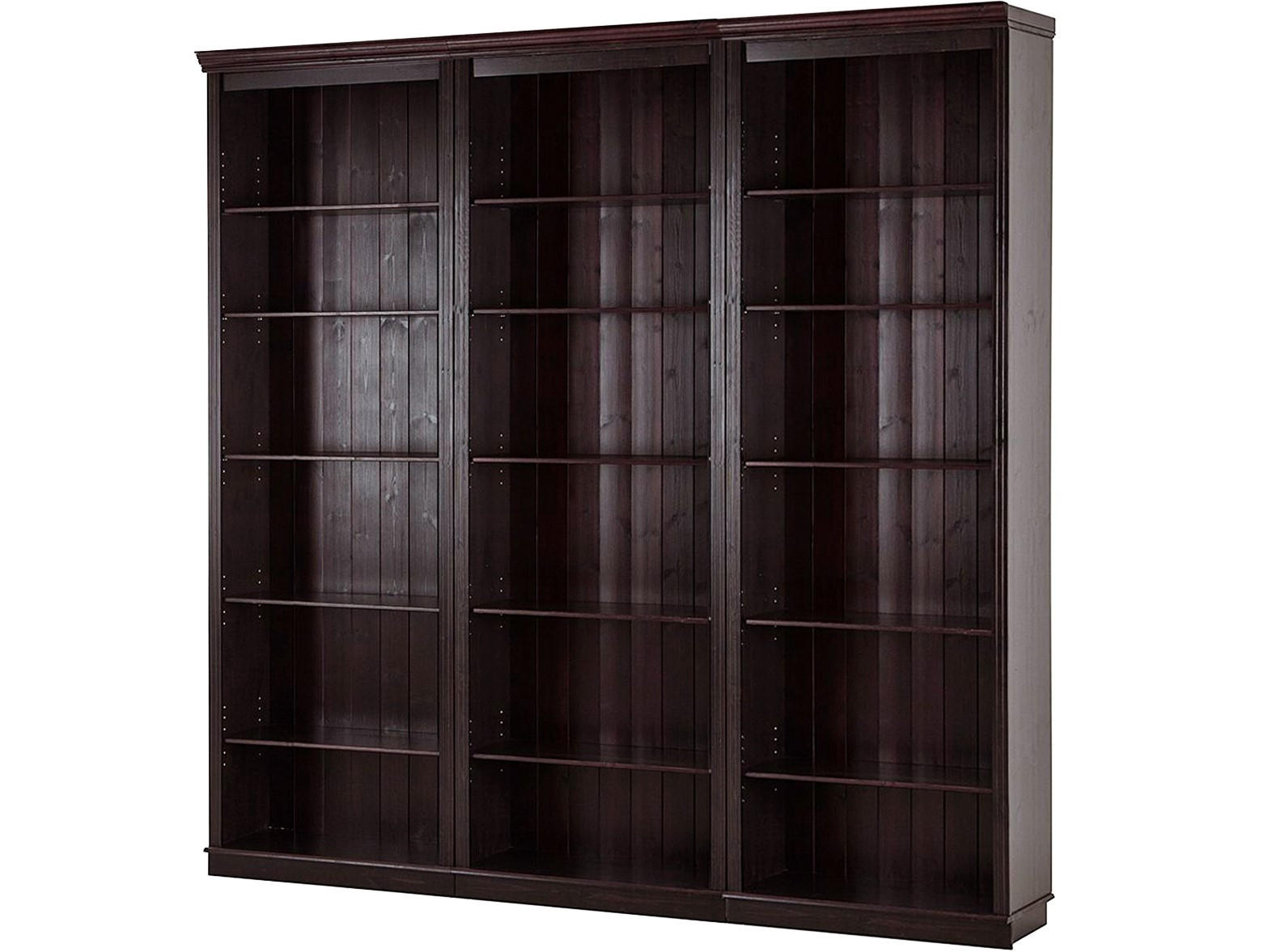 MID.YOU NÁSTENNÁ KNIŽNICA, farba borovice, tmavohnedá, borovica, 223/222/34 cm