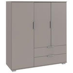 HIGHBOARD  130/140/40 cm 2 Schublade(n)  - Silberfarben/Hellgrau, KONVENTIONELL, Holzwerkstoff/Kunststoff (130/140/40cm) - Carryhome