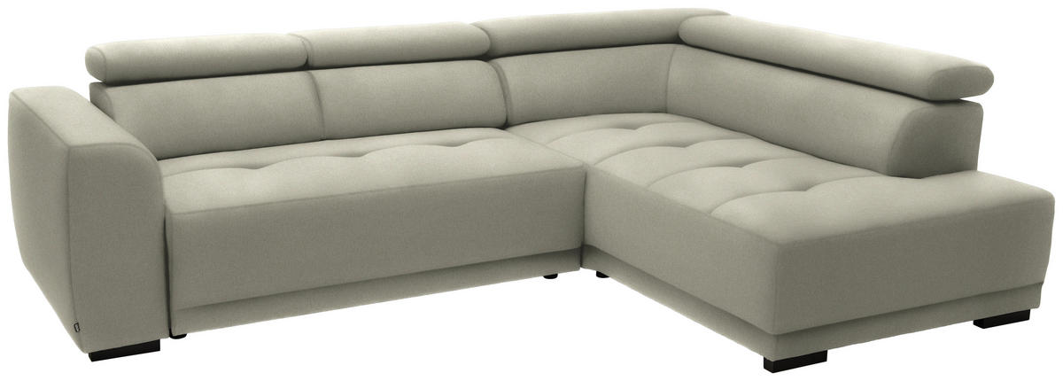 ECKSOFA in Struktur Greige  - Greige/Schwarz, Design, Kunststoff/Textil (284/205cm) - MID.YOU