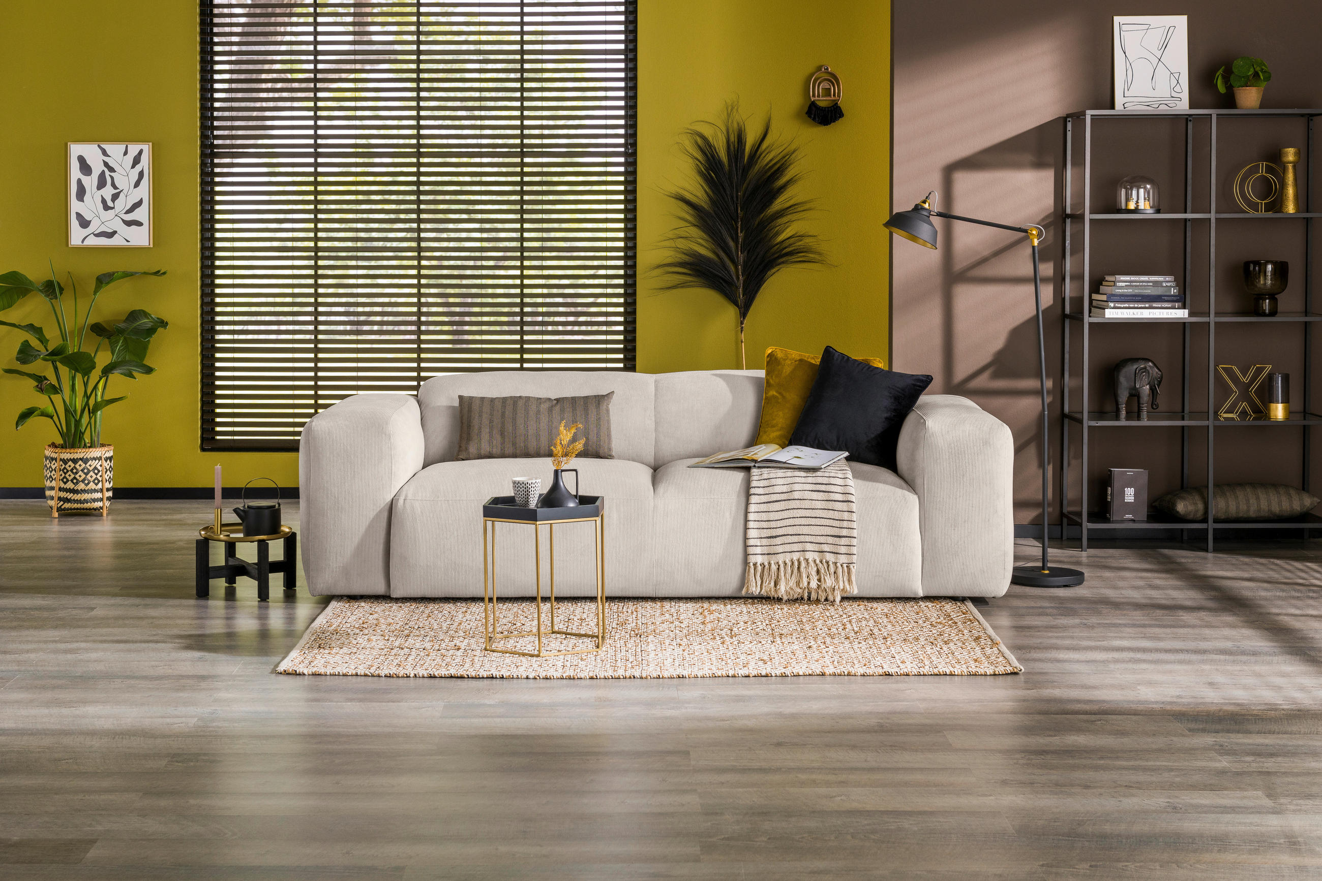 Mid.you 3-Sitzer-Sofa Hannah Creme 247x75x104 cm