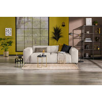 3-SITZER-SOFA HANNAH Cord Creme  - Creme/Schwarz, Design, Kunststoff/Textil (247/75/104cm) - MID.YOU