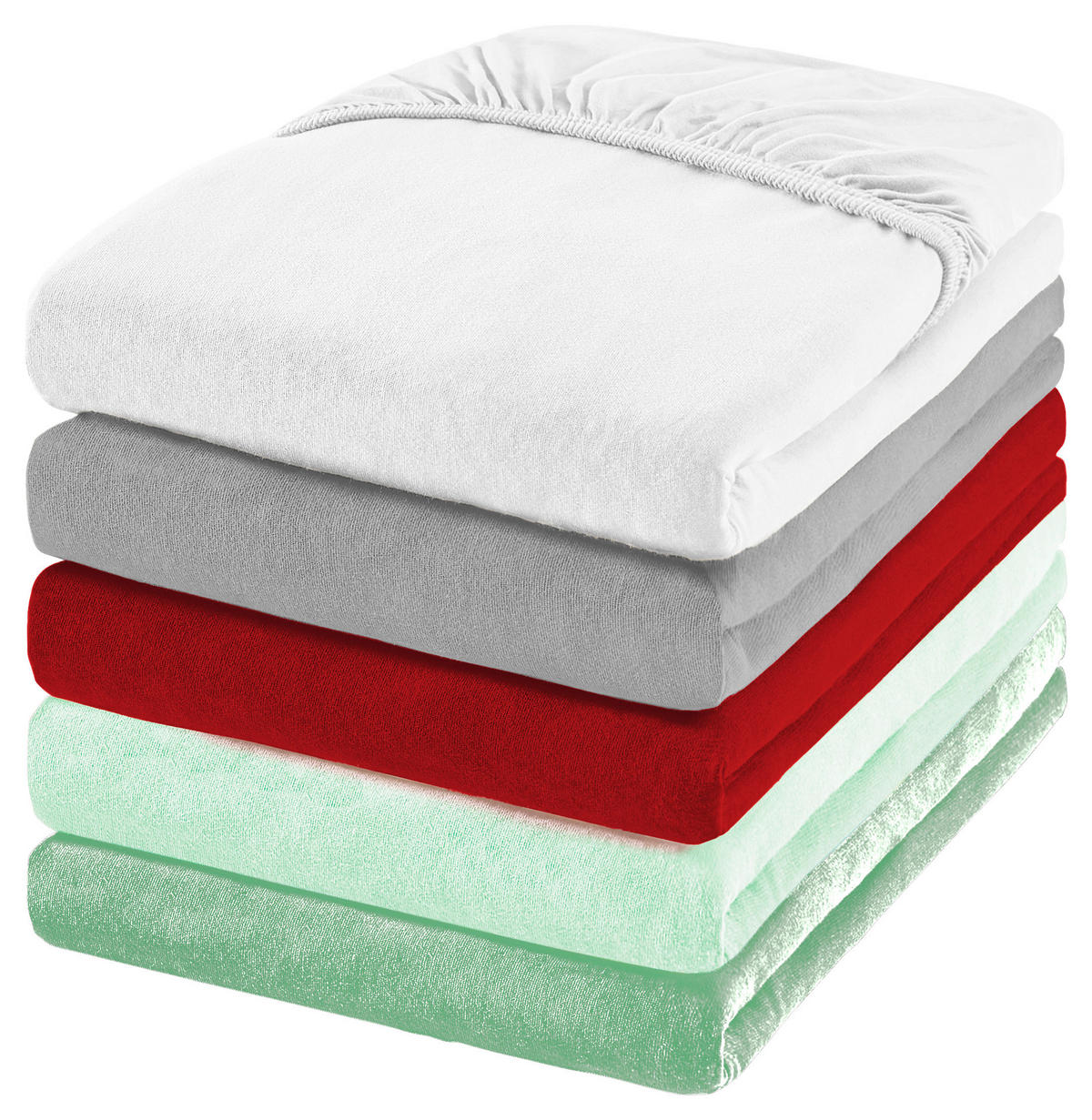 SPANNBETTTUCH FLORENZ Jersey  - Weiß, Basics, Textil (90-100/200-220cm) - Novel