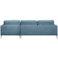 ECKSOFA Blau Chenille  - Blau/Silberfarben, KONVENTIONELL, Textil/Metall (284/143cm) - Carryhome