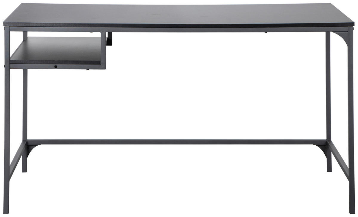 ÍRÓASZTAL  - fekete, Design, faalapú anyag/fém (140/70/75cm) - Carryhome