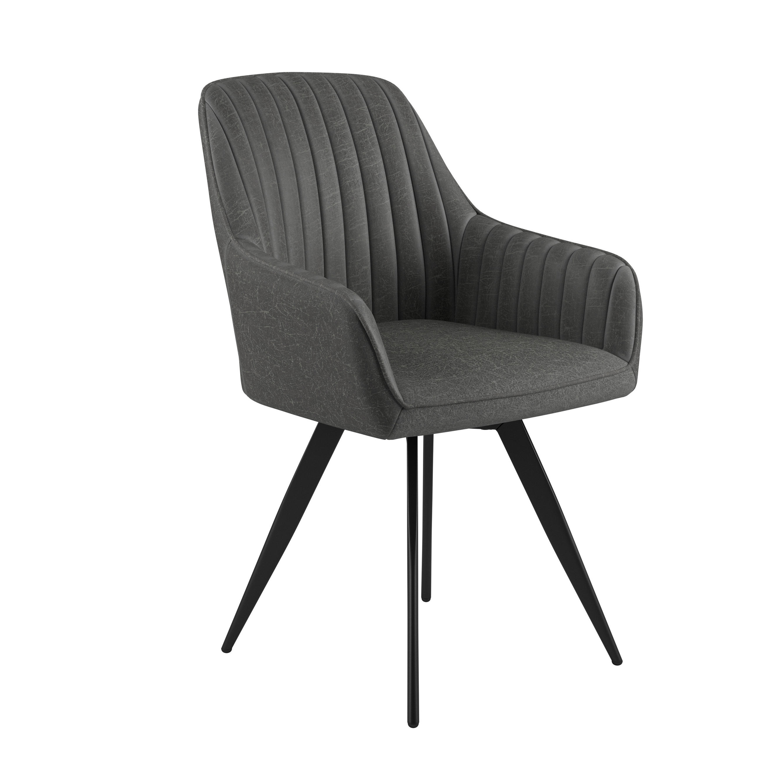 Stuhl Bella Webstoff Grau, 360° drehbar