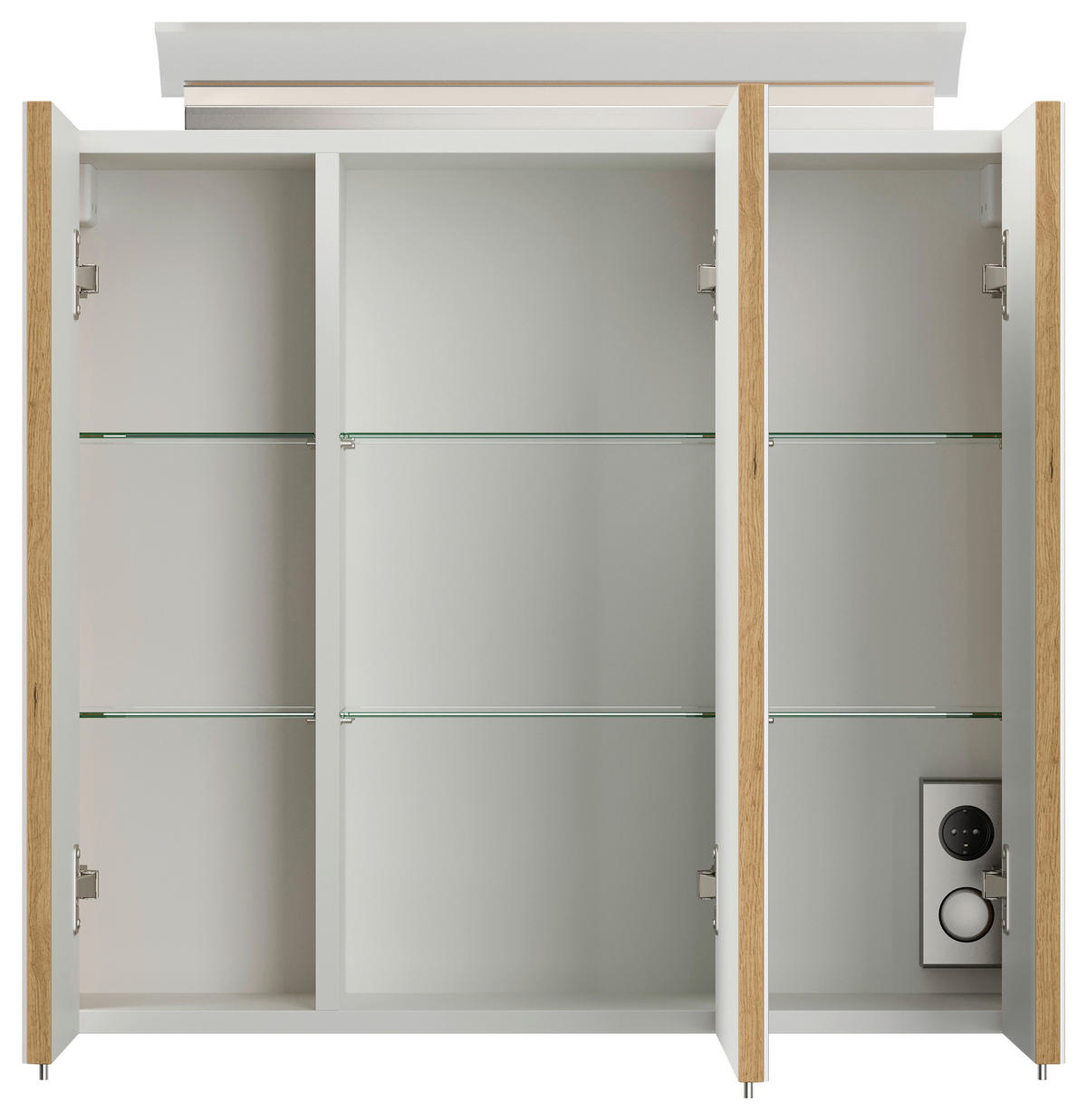 BADEZIMMER 3-teilig  in 70 cm  - Eichefarben/Weiß, Basics, Keramik/Holzwerkstoff (70cm) - MID.YOU