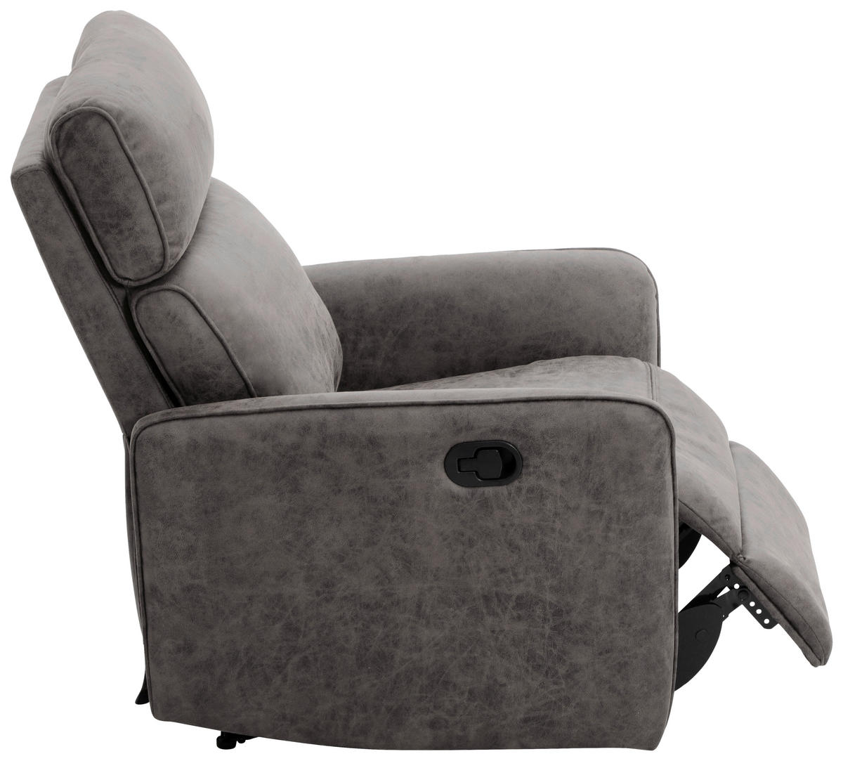 RELAXSESSEL Mikrofaser    - Schwarz/Grau, Design, Holz/Kunststoff (80/105/93cm) - Livetastic