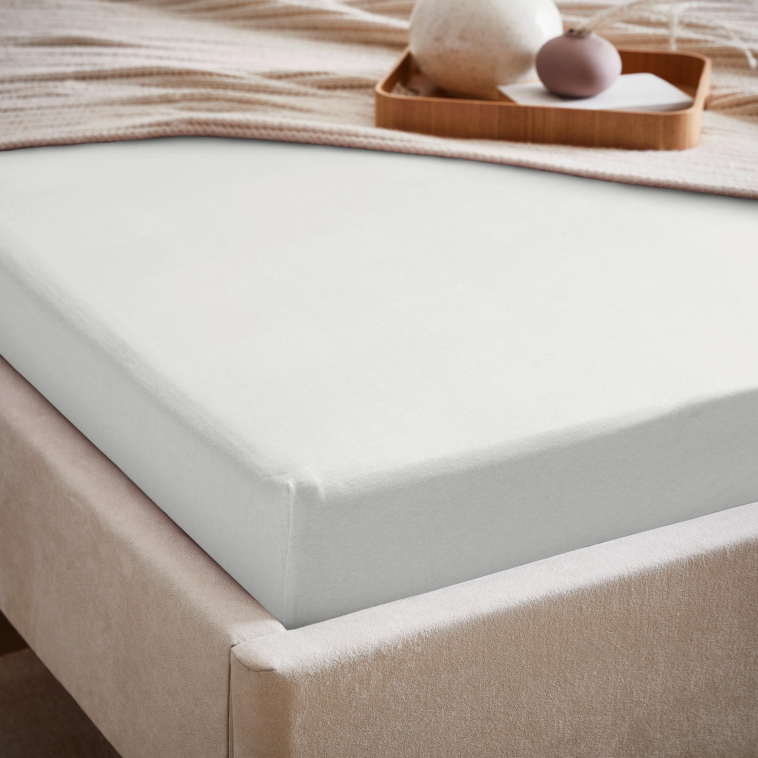 ELASTICKÉ PROSTĚRADLO, biber, bílá, 100/200 cm - bílá, Konvenční, textil (100/200cm) - Esposa
