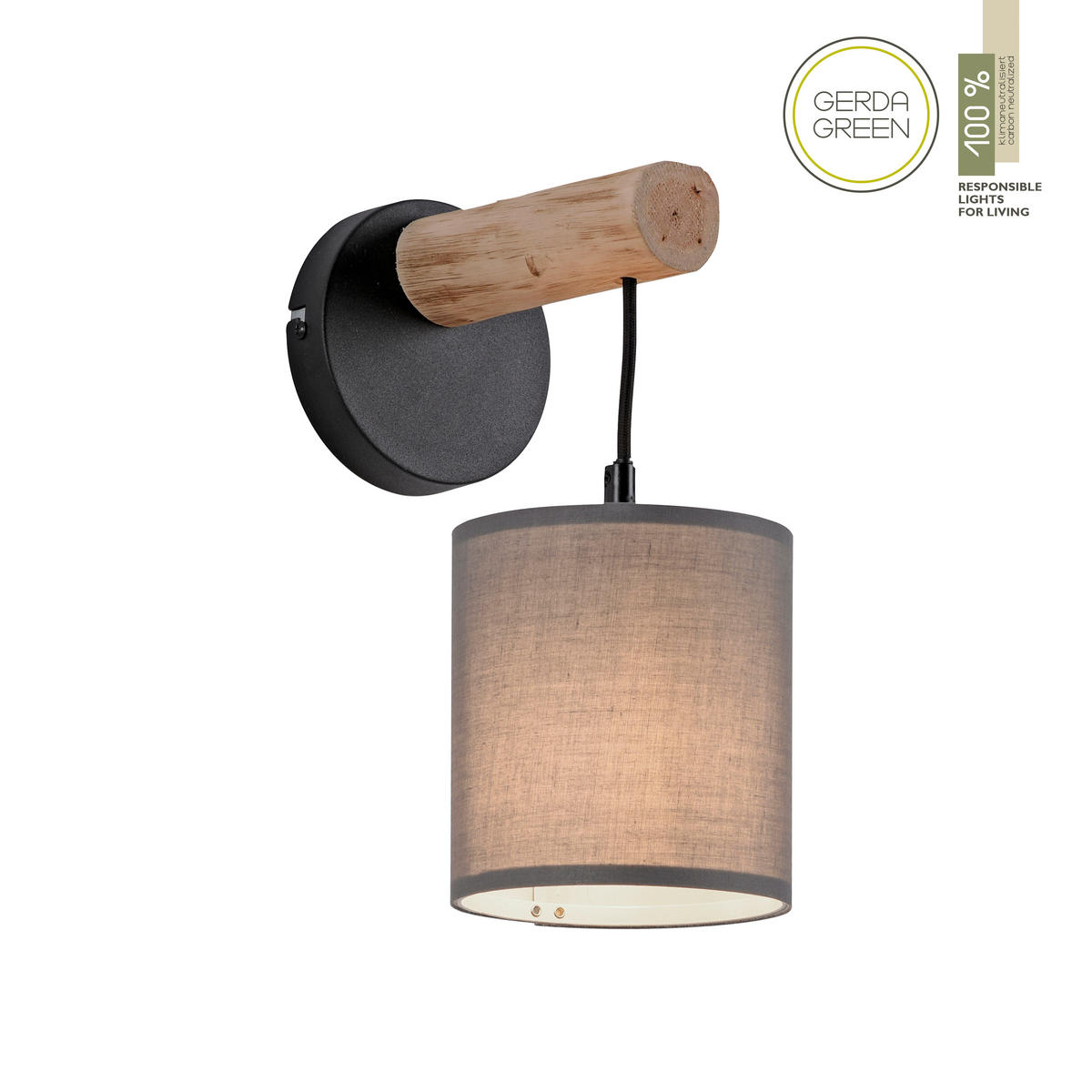 WANDLEUCHTE Tribu 21/13,5/29,5 cm   - Natur, Holz/Kunststoff (21/13,5/29,5cm)