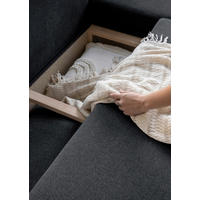 ECKSOFA Dunkelgrau Chenille  - Dunkelgrau/Naturfarben, Holz/Textil (242/202cm) - MID.YOU