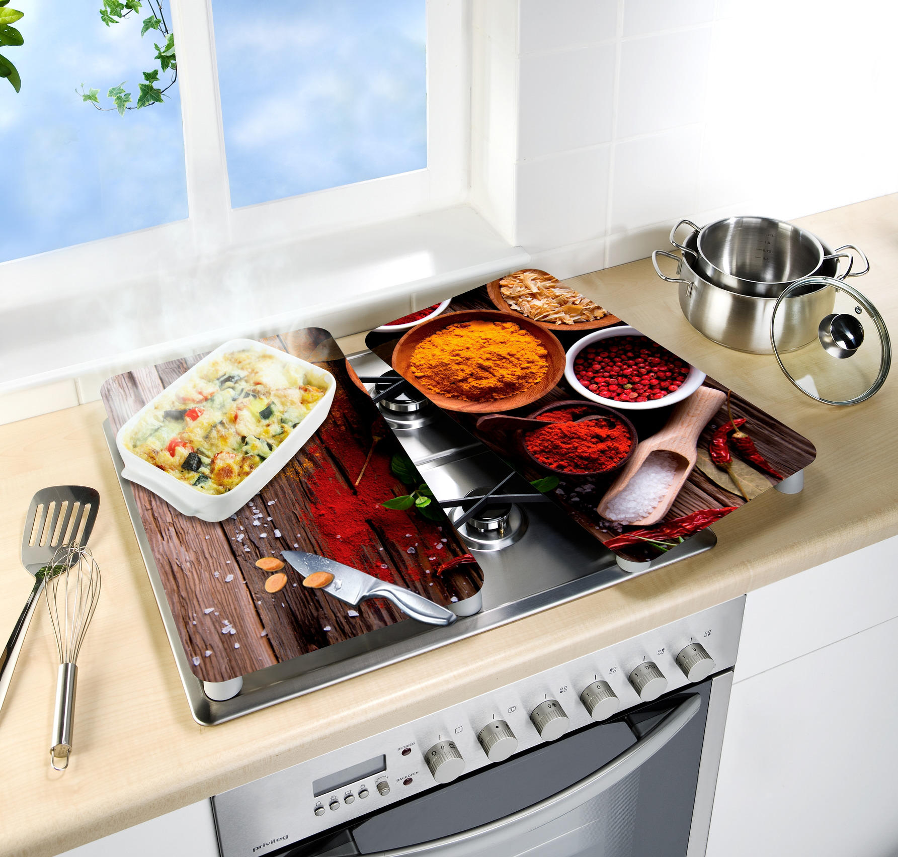 HERDABDECKPLATTE 2521467100  - Design, Glas/Kunststoff (30/1,8-4,5/52cm) - Wenko