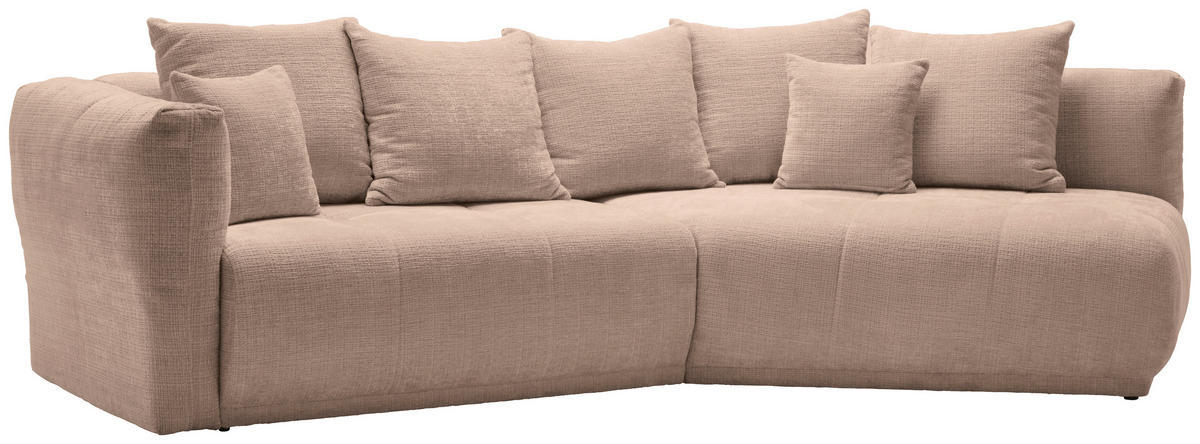 ECKSOFA in Chenille Beige  - Beige/Schwarz, Modern, Kunststoff/Textil (315/180cm) - Hom`in