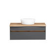 WASCHTISCHKOMBI 101 cm  - Graphitfarben/Weiß, Natur, Keramik/Holzwerkstoff (101cm) - Xora