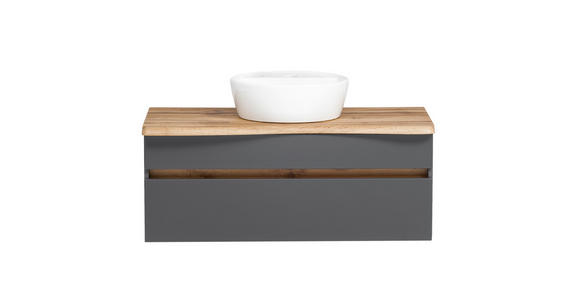 WASCHTISCHKOMBI 101 cm - Graphitfarben/Weiß, Natur, Keramik/Holzwerkstoff (101cm) - Xora